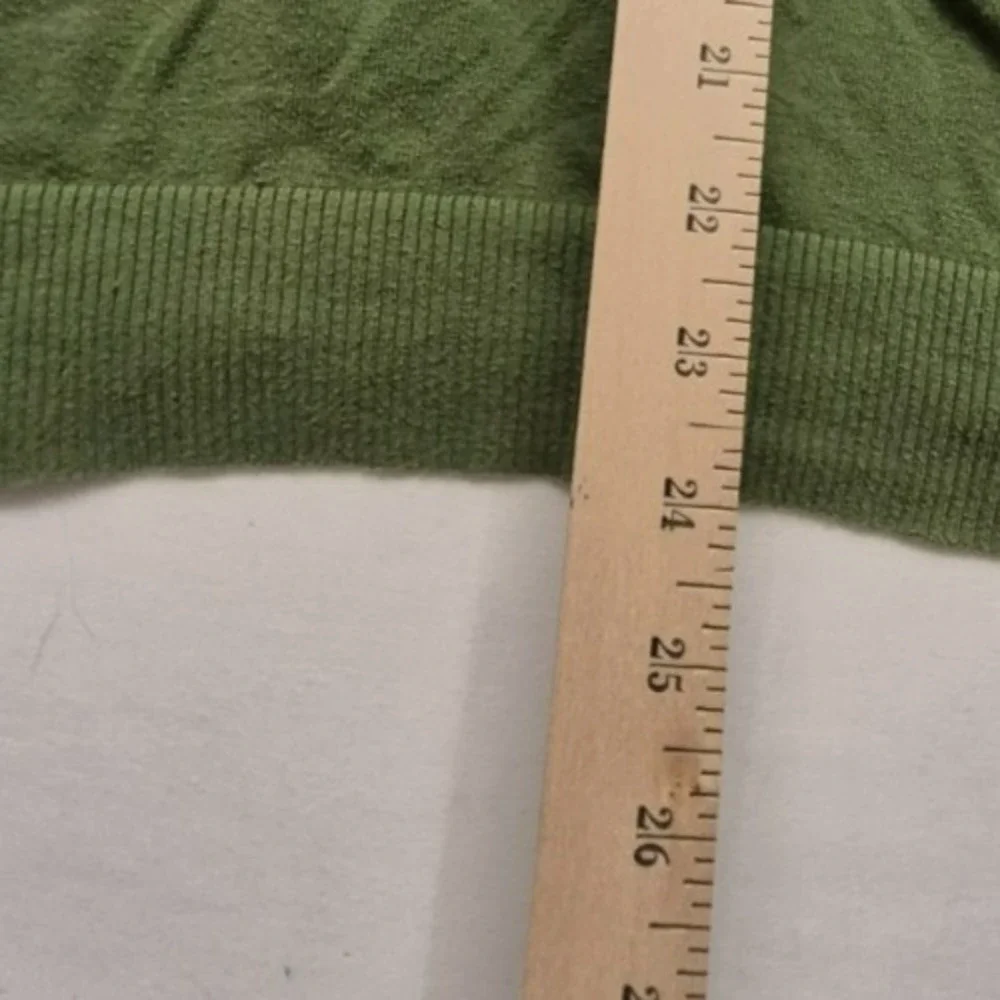 Banana Republic men's green 1/4 zip pullover tight knit sweater sz M 100% cotton